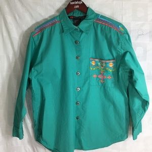 Shirt 16W Green Southwest Embroidery IB Diffusion